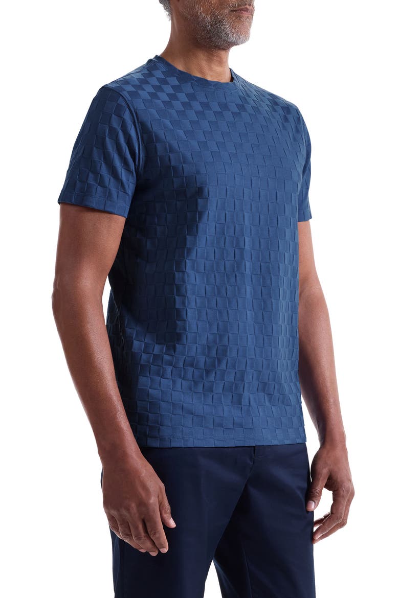 Geo Textured Cotton T-Shirt, Alternate, color, COBALT