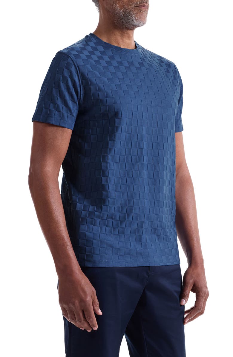 Bugatchi Geo Textured Cotton T-Shirt, Alternate, color, Cobalt