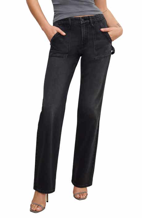 Good American Good Icon High Waist Straight Leg Carpenter Jeans