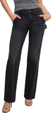 Good American Good Icon High Waist Straight Leg Carpenter Jeans