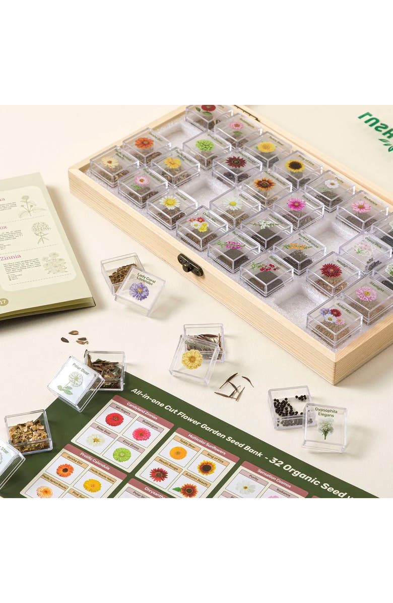 Uncommon Goods Endless Bouquets Gardener's Seed Bank Set, Alternate, color, Multicolor Flowers