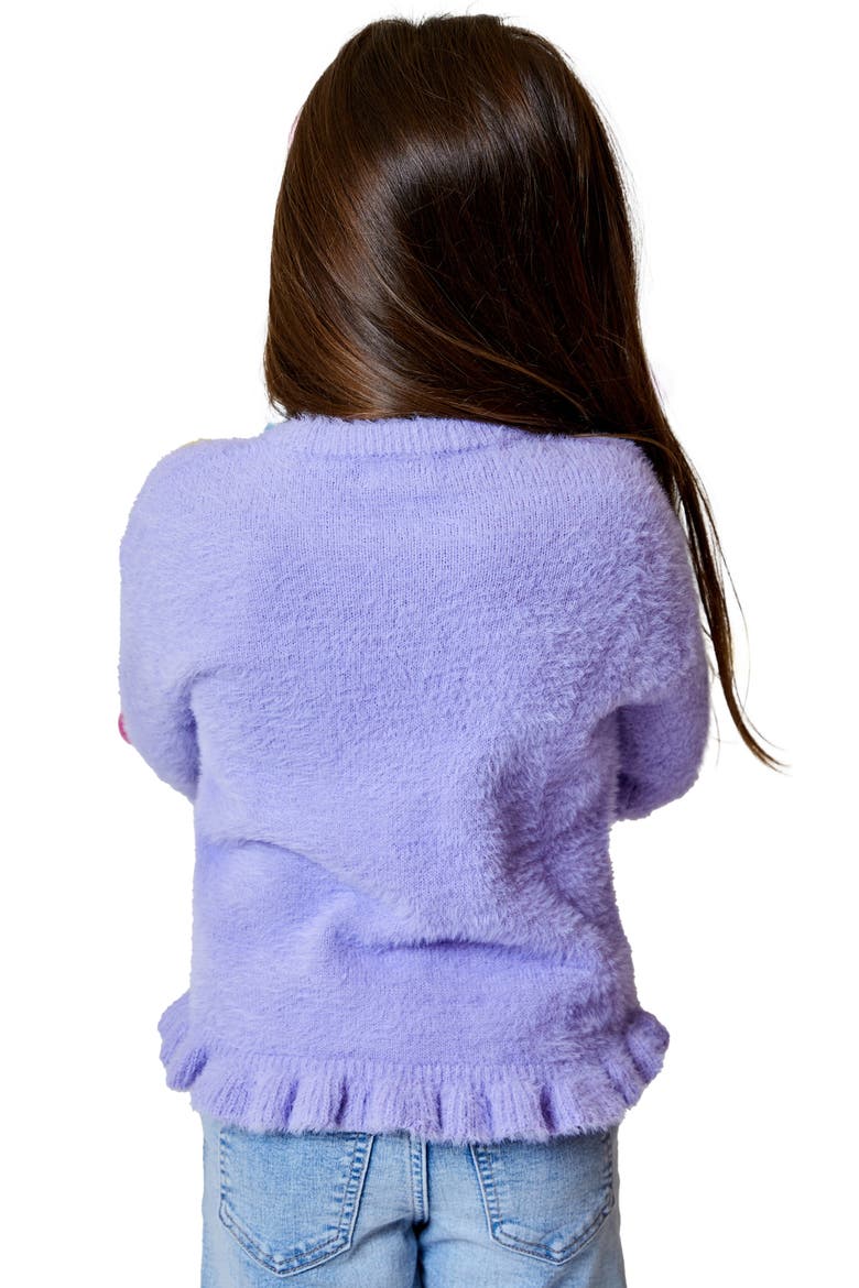 Kids' Ruffle Trim Sweater, Alternate, color, PURPLE HAZE