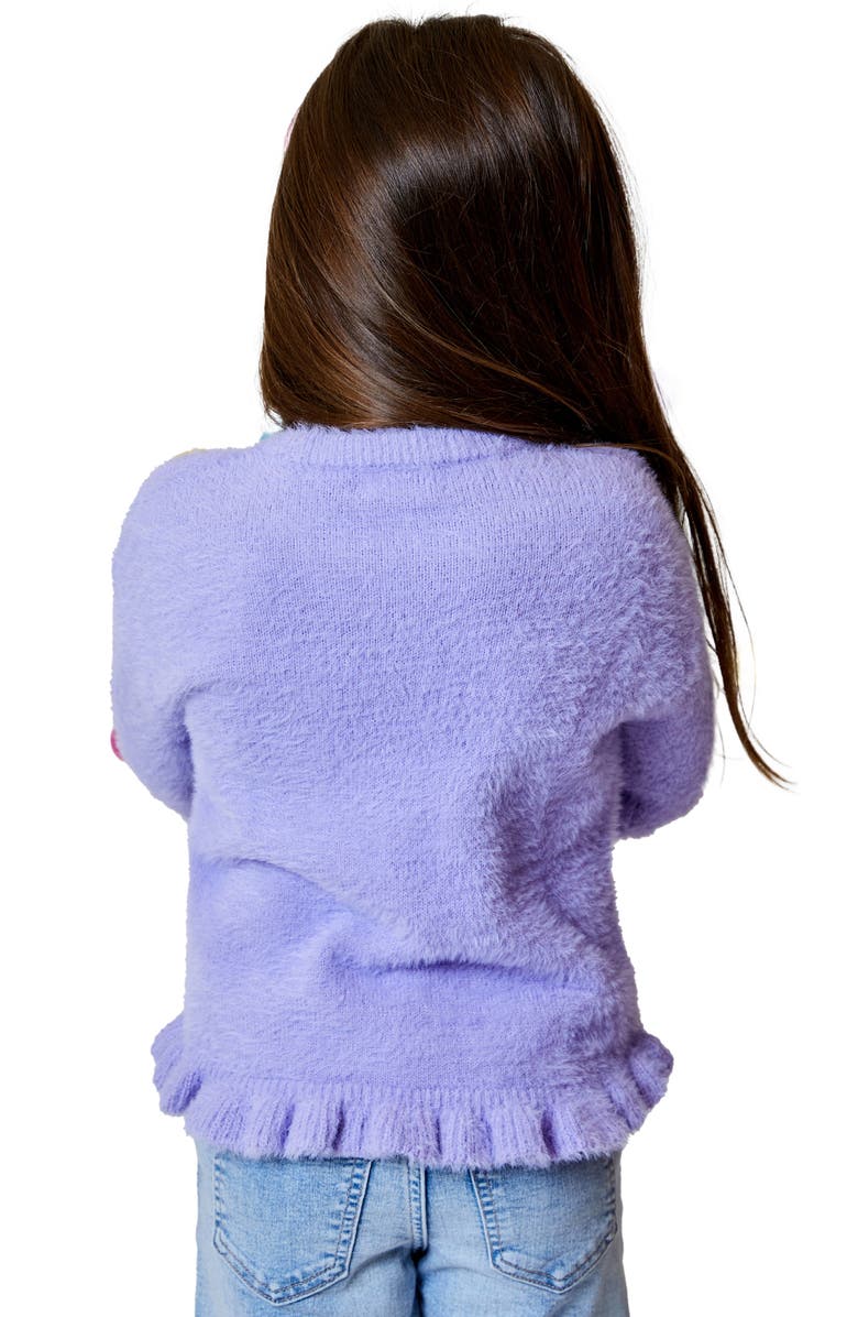 Design History Kids' Ruffle Trim Sweater, Alternate, color, Purple Haze