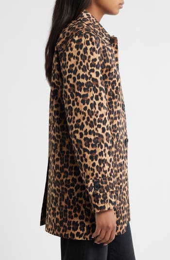 Leopard Print Water Repellent Rain Jacket