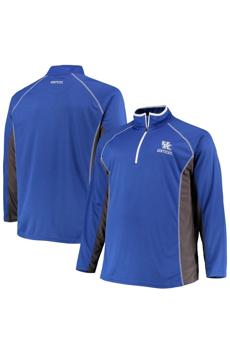 PROFILE Men's Royal Kentucky Wildcats Big & Tall Textured Raglan Quarter-Zip Jacket, Main, color, 