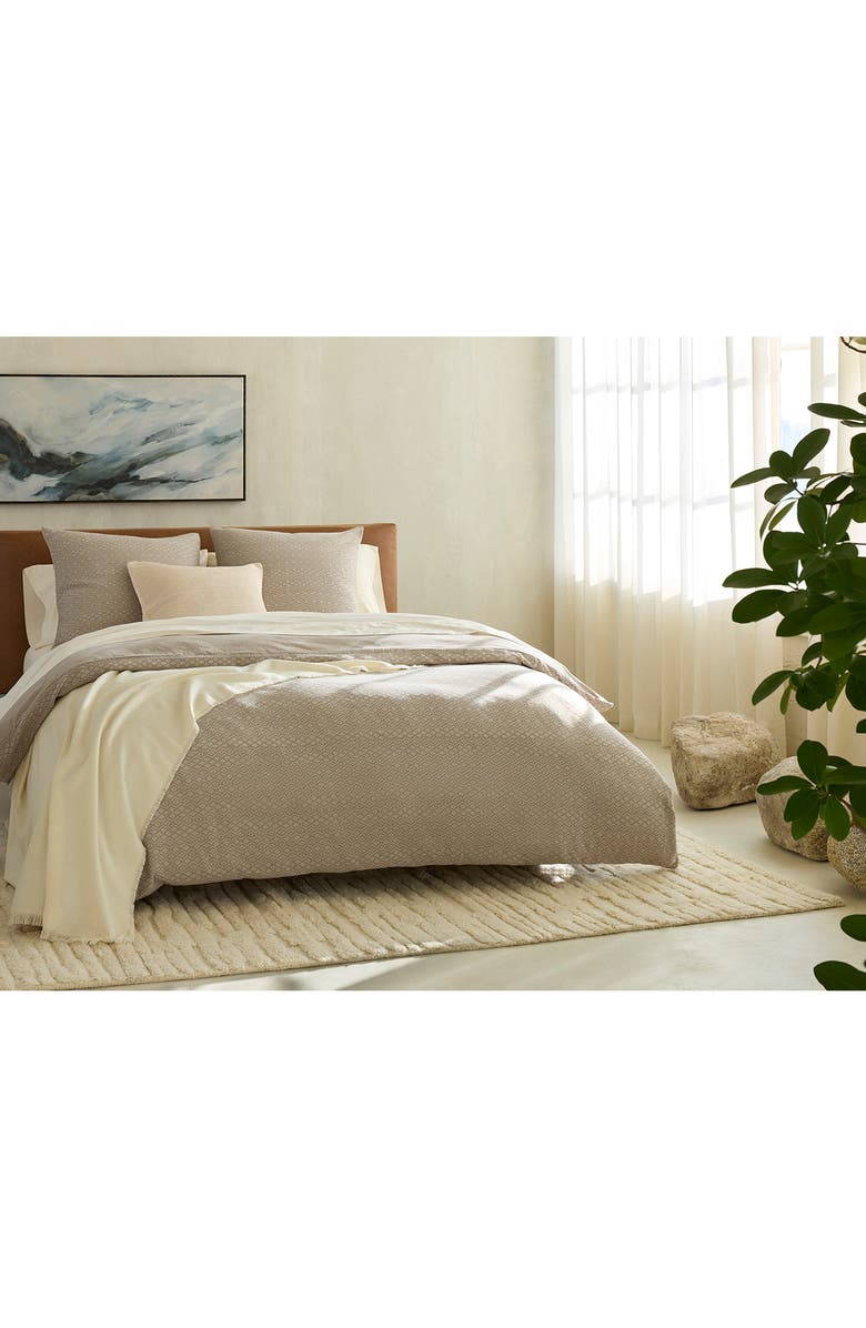 Coyuchi Capitola Organic Cotton Duvet Cover, Alternate, color, Walnut