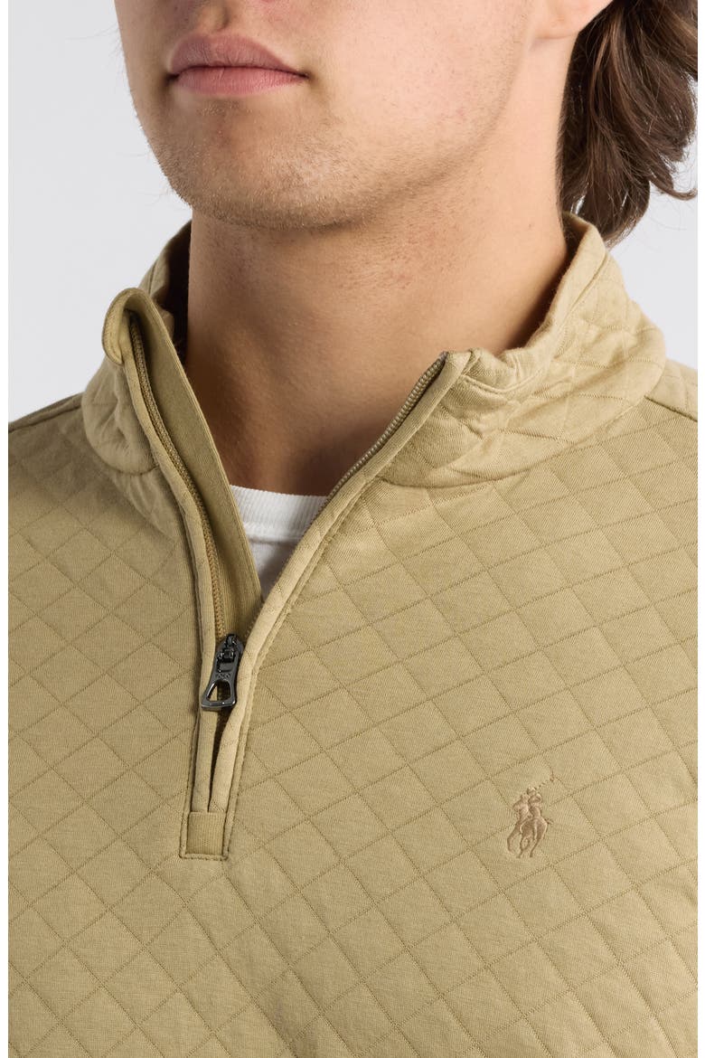 Quilted Quarter-Zip Pullover, Alternate, color, KHAKI