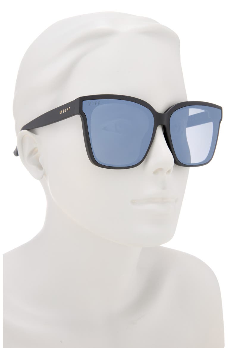 Madison 63mm Oversize Square Sunglasses, Alternate, color, GRY W/SILVER FL