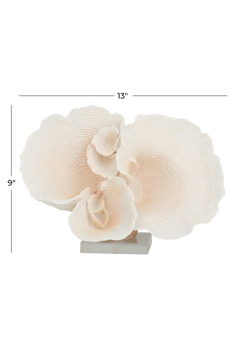WILLOW ROW White Polystone Coral Sculpture, Alternate, color, White