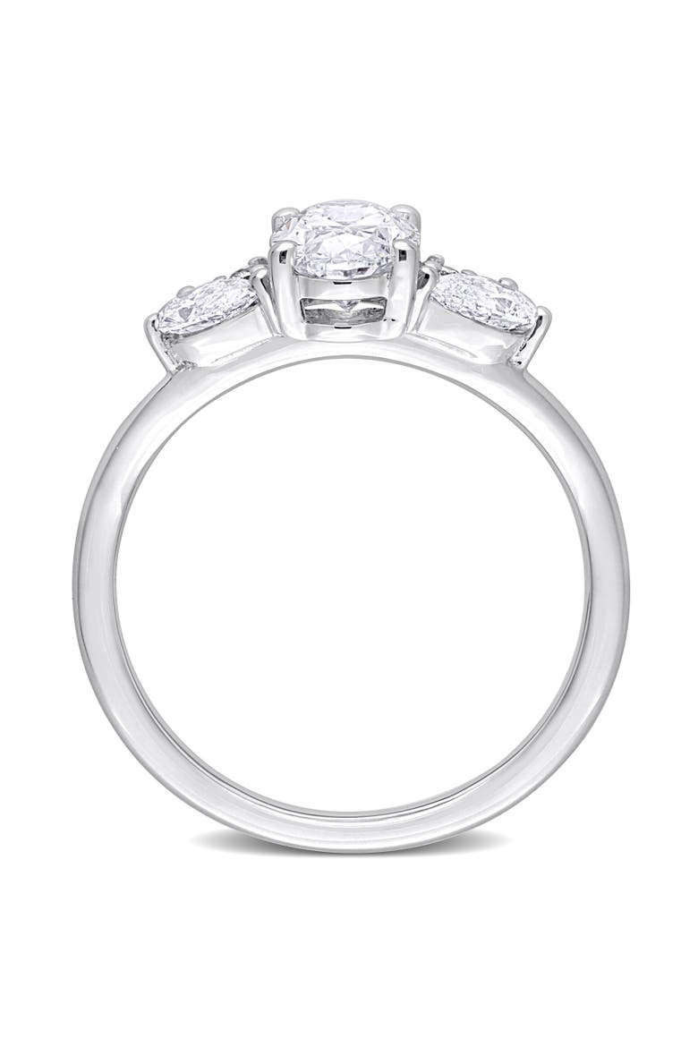 Lab-Grown Diamond Oval Cluster Ring 14k, Alternate, color, White Gold