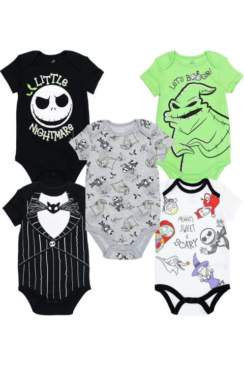 Nightmare Before Christmas 5-Pack Short Sleeve Bodysuits