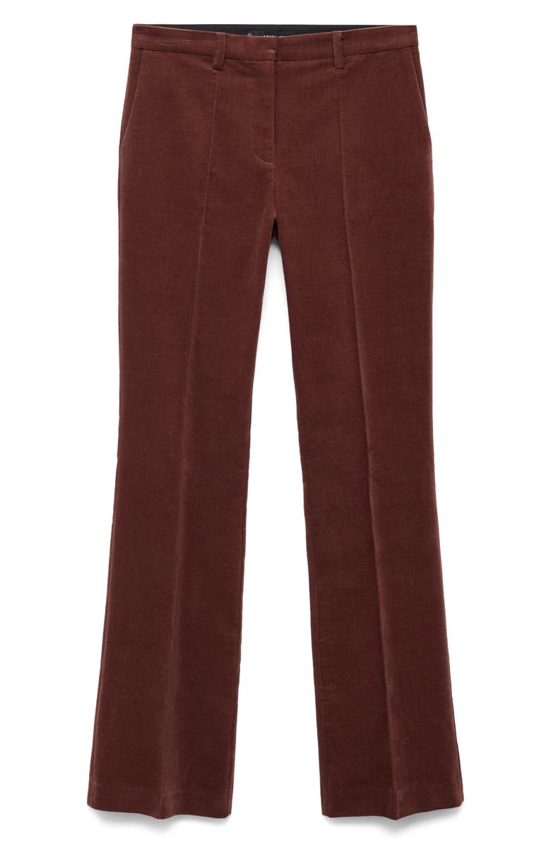 MANGO Pleated Velvet Straight Leg Pants, Alternate, color, Wine
