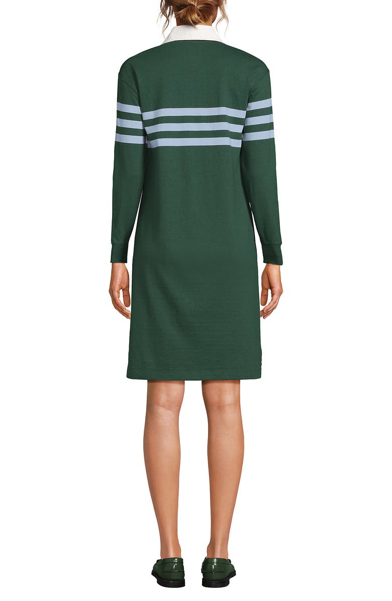 Lands' End Rugby Dress, Alternate, color, Norway Spruce Stripe