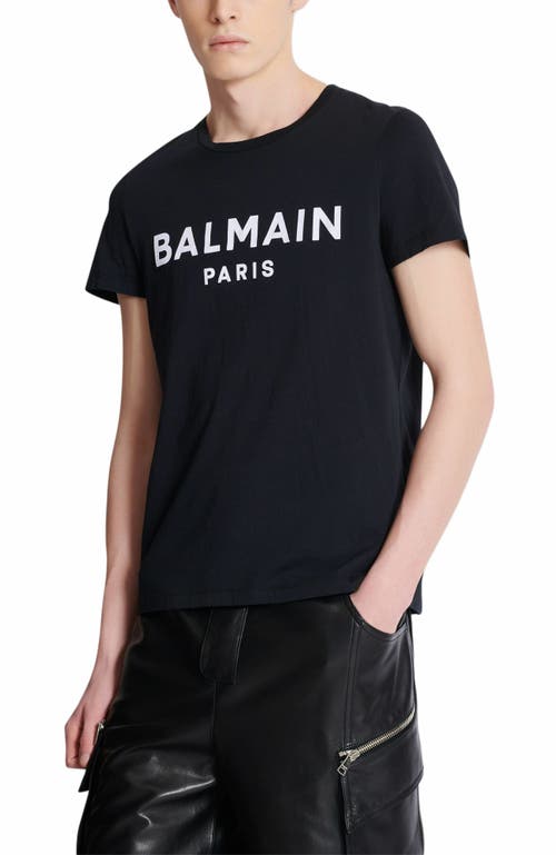 Balmain T-shirt With Paris Print In Black