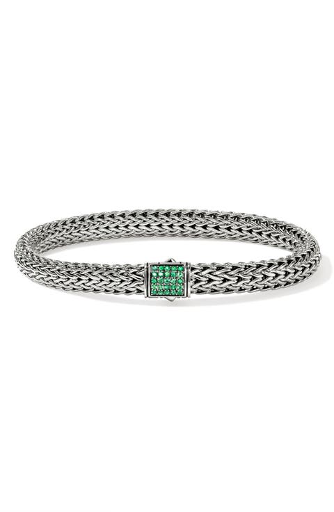 Icon Bracelet, Sterling Silver, Pavé, 6.5mm