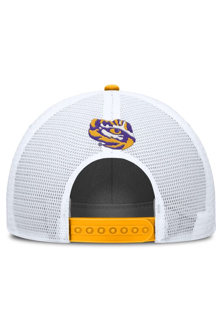Men's Nike Gold/White LSU Tigers 2025 On-Field Rise Patch Trucker Adjustable Hat, Alternate, color, Gold