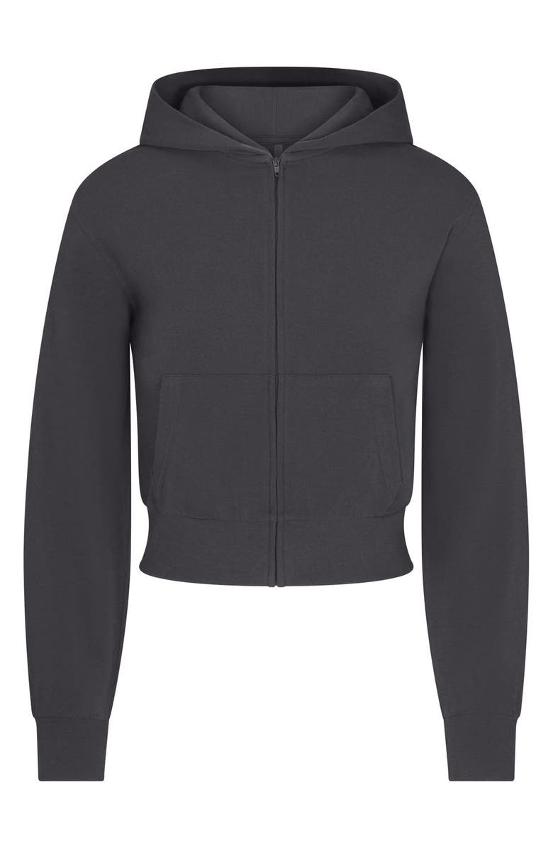 SKIMS Cotton Jersey Zip-Up Hoodie, Alternate, color,