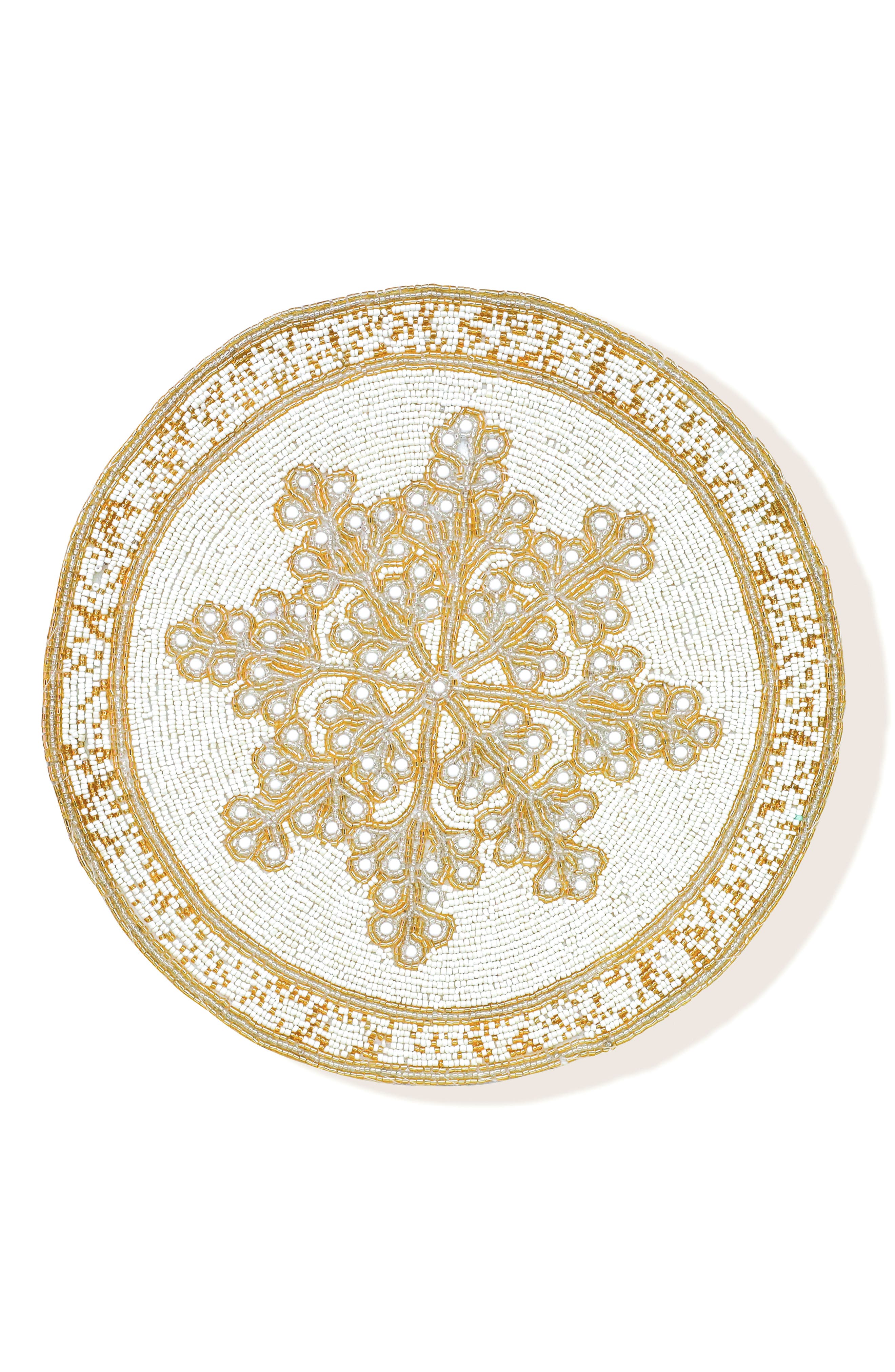 Tiramisu Gilded Snowflake Beaded Placemat