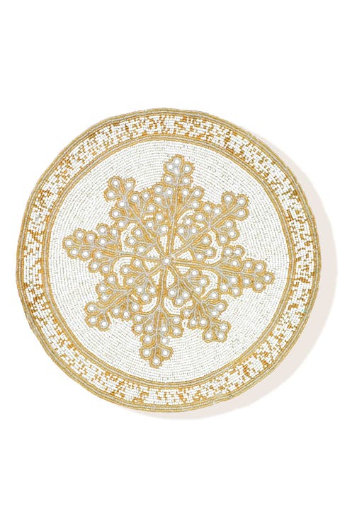 Gilded Snowflake Set of 3 Beaded Placemats