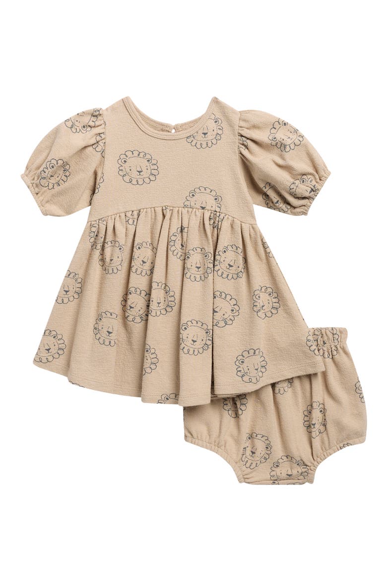 Kids' Darla Organic Cotton Babydoll Dress & Bloomers Set, Main, color, LION