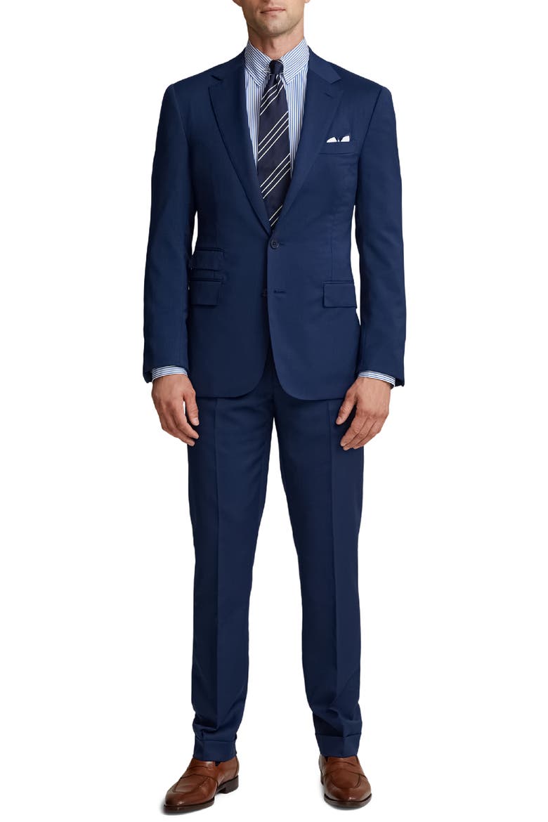 Classic Worsted Wool Two-Piece Suit, Main, color, ARGENTINE BLUE