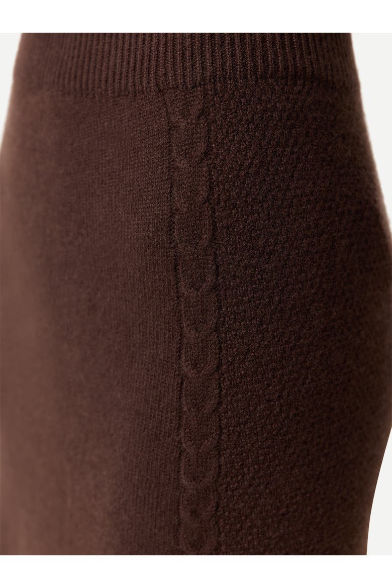 A-Line Cashmere Knitted Skirt, Alternate, color, cocoa