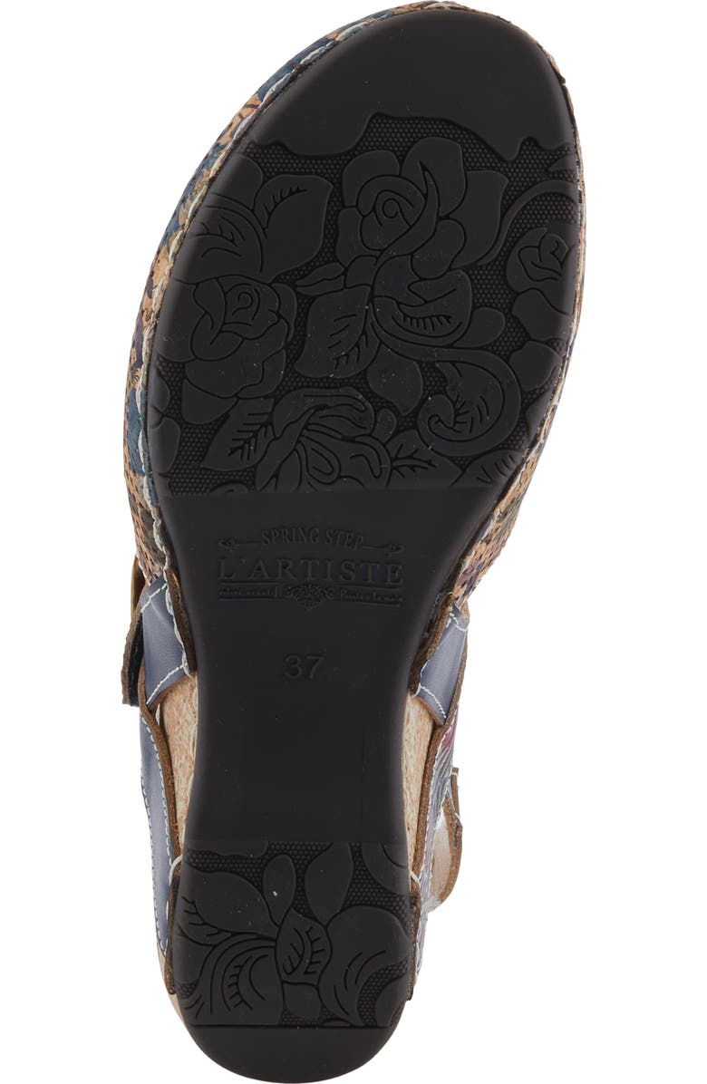 L'Artiste by Spring Step Koraline Ankle Strap Clog, Alternate, color, Navy Multi