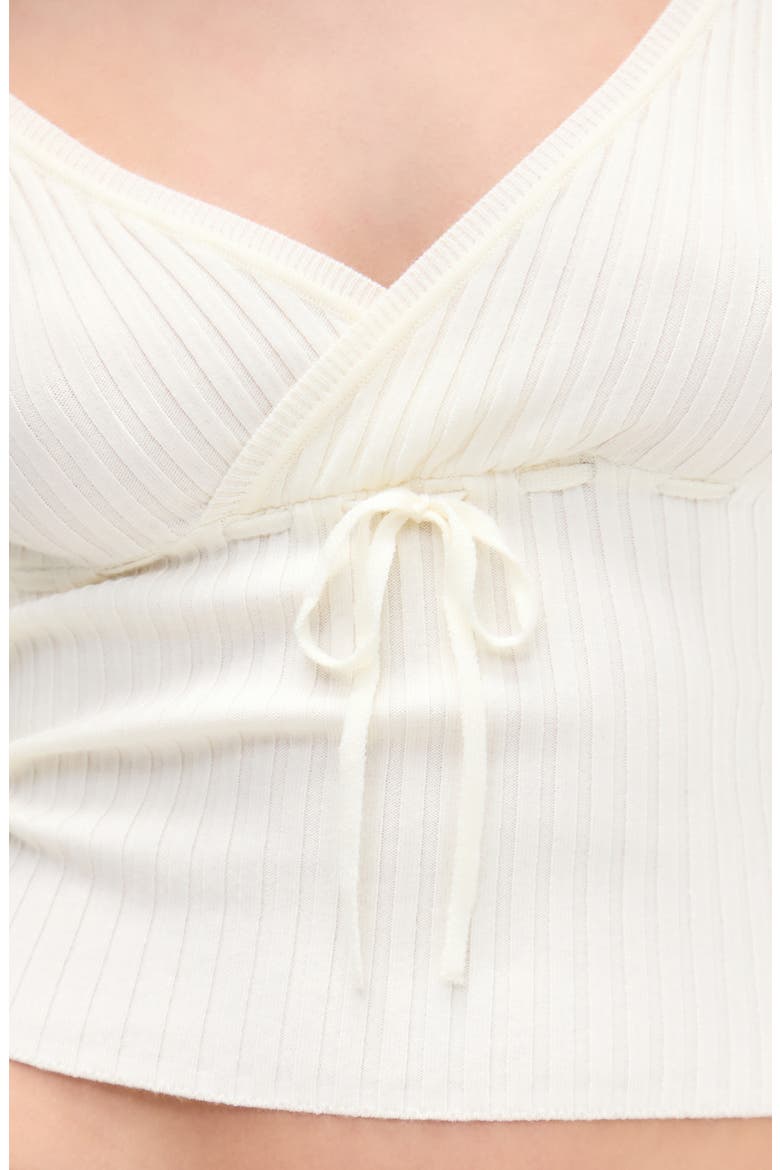 Rib Surplice Neck Sweater, Alternate, color, CREAM