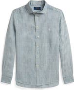 Polo Ralph Lauren Kids' Stripe Linen Button-Up Shirt