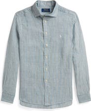 Polo Ralph Lauren Kids' Stripe Linen Button-Up Shirt