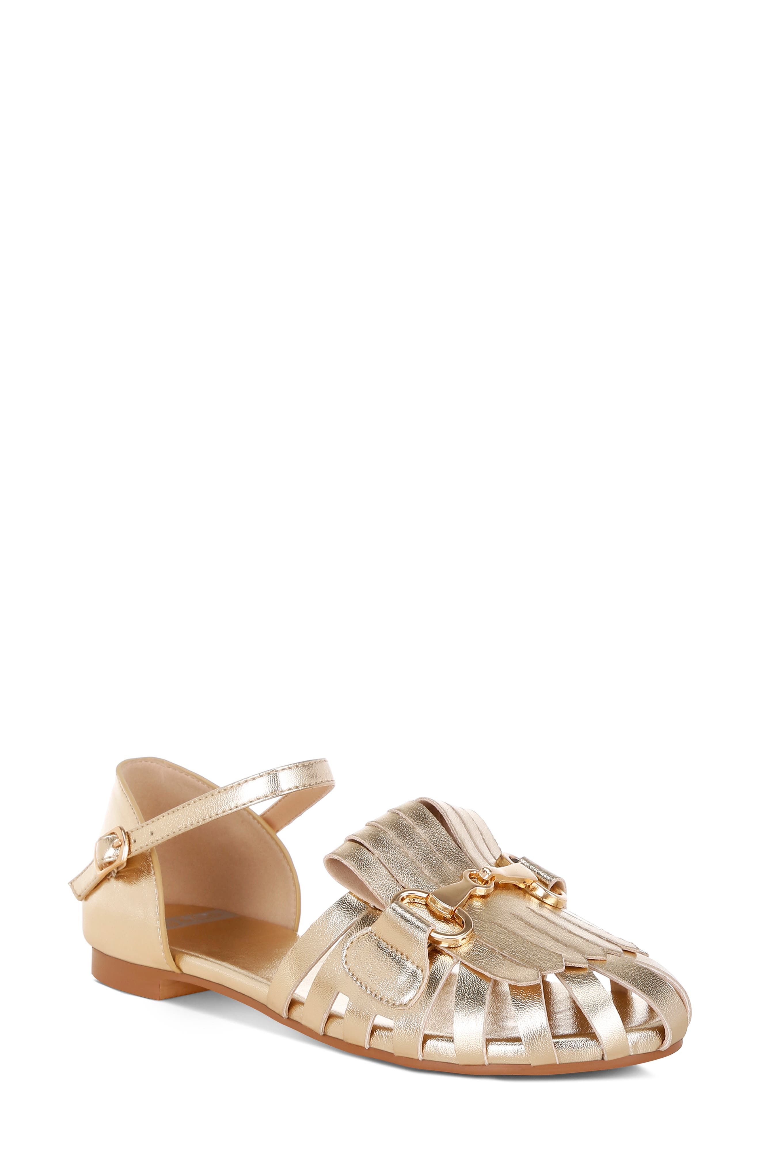 Noori Faux Leather Kiltie Sandal