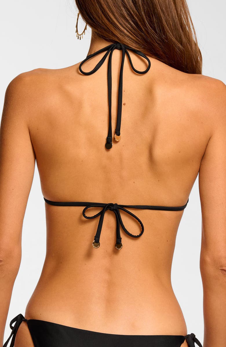 Ramy Brook Terry Triangle Bikini Top, Alternate, color, Black