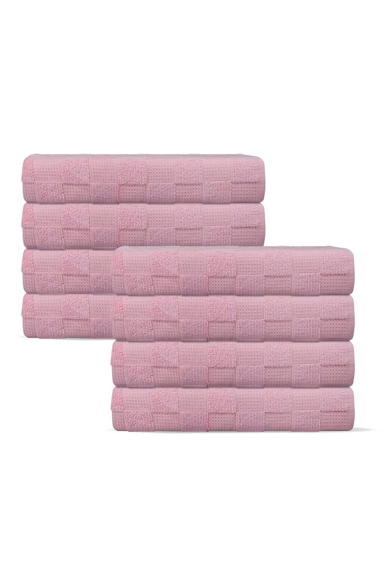 Waffle Terry 8-Piece Turkish Cotton Washcloths, Main, color, BLUSH