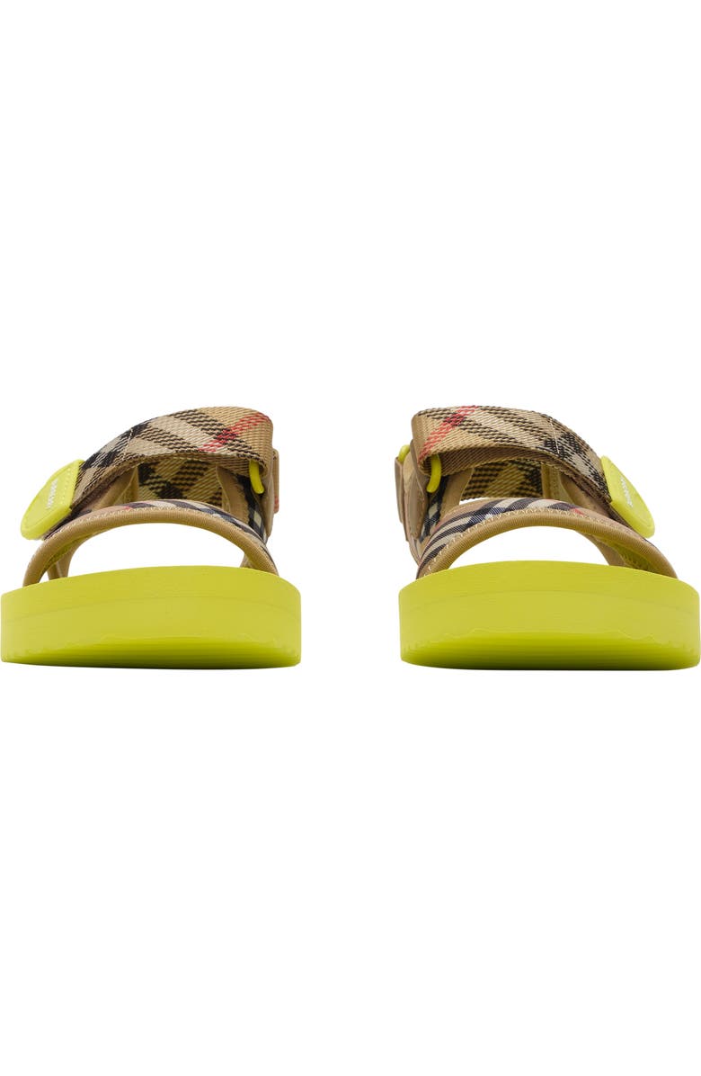 Burberry Check Sandals, Alternate, color, Sand Beige/Green