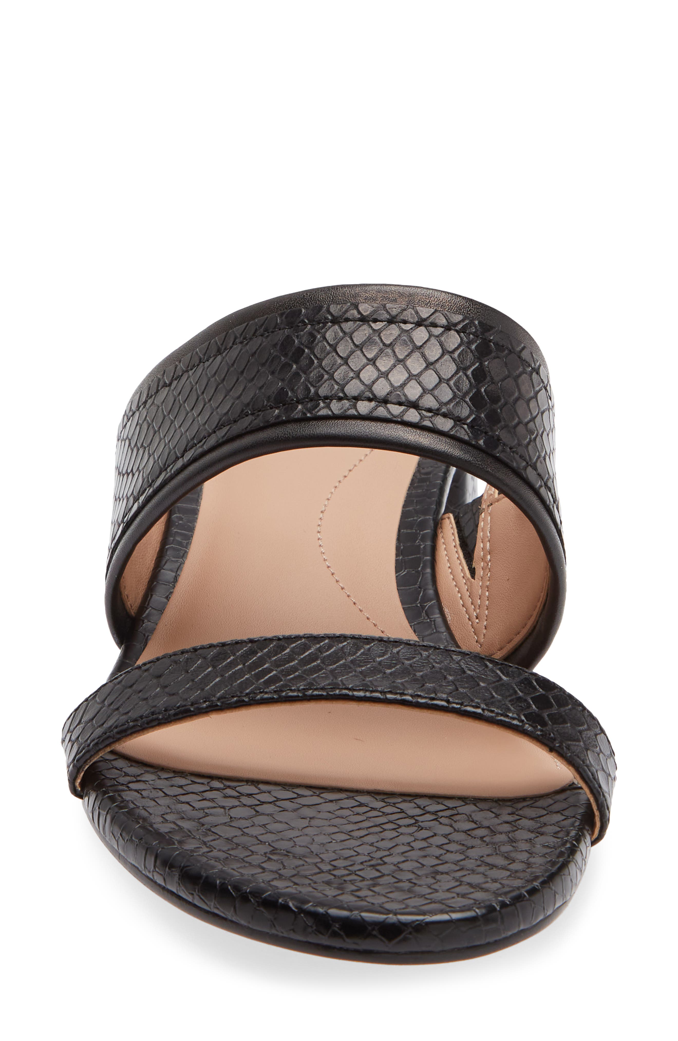 Cole Haan Fionna Wave Double Band Slide Sandals, Alternate, color, Black Snake Print Leather