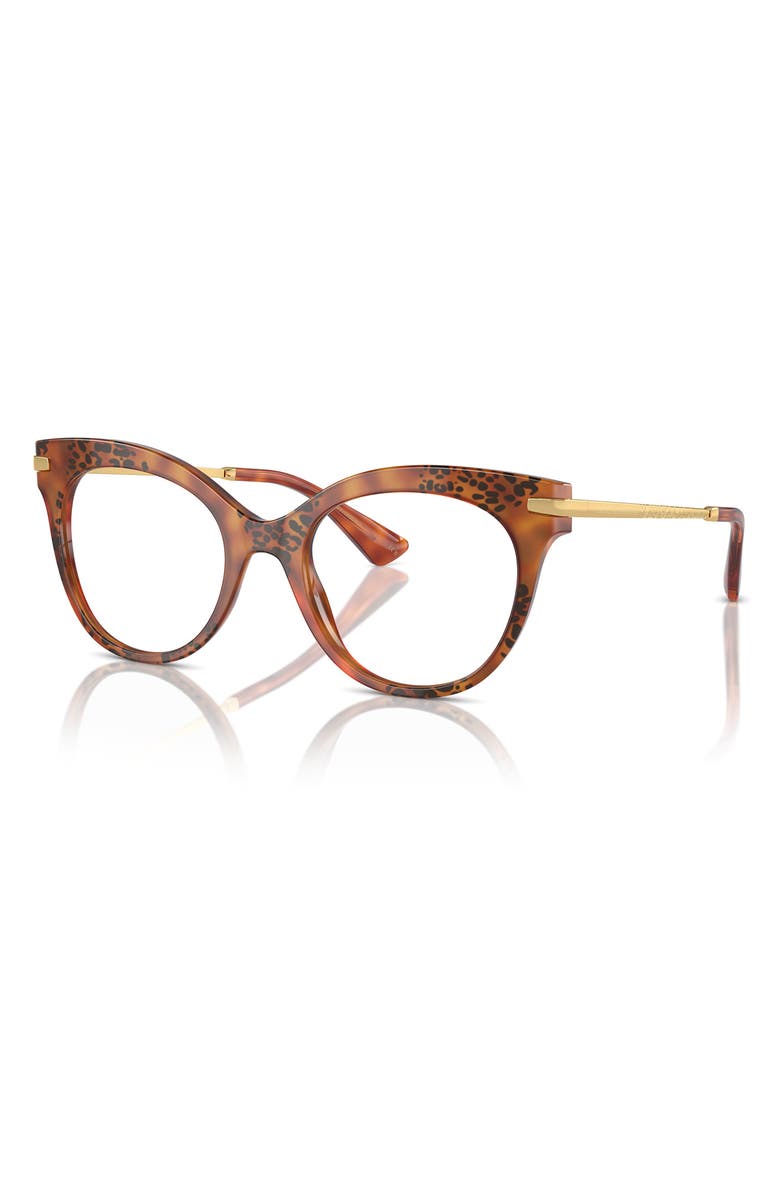 Dolce&Gabbana 52mm Butterfly Optical Glasses, Alternate, color, Havana