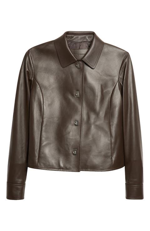 Boxy Lambskin Leather Jacket