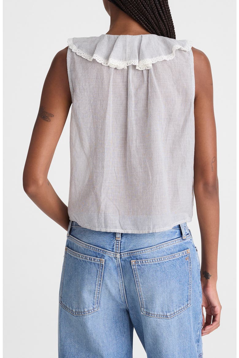The Blaire Ruffle Sleeveless Top, Alternate, color, BLUE WHITE MICRO STRIPE