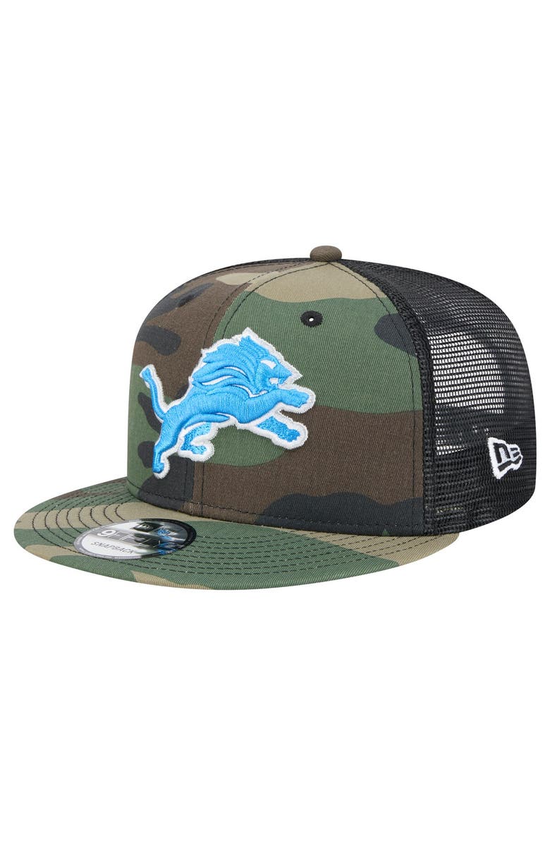 New Era Men's New Era Camo Detroit Lions Main Trucker 9FIFTY Snapback Hat, Main, color, Camo