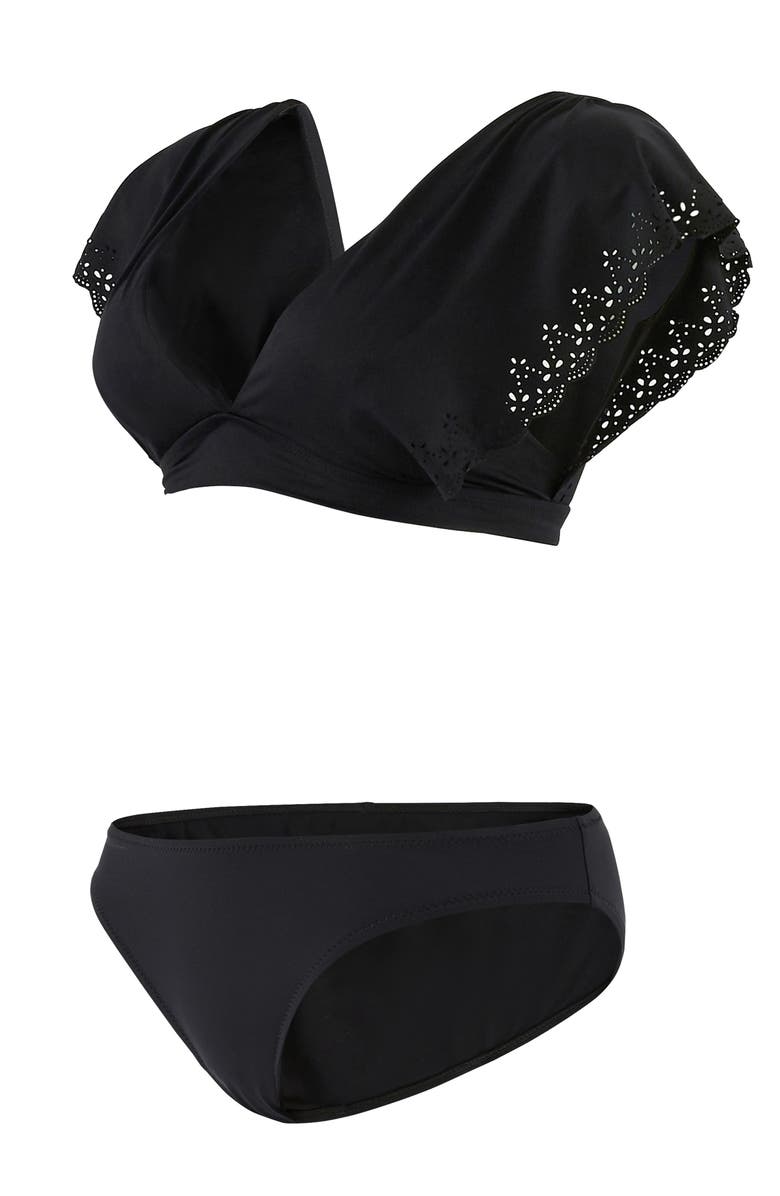 Cache Coeur Maternity bikini Bloom, Alternate, color, Black