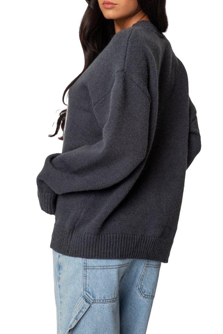 Magic 8-Ball Oversize Crewneck Sweater, Alternate, color, DARK-GRAY