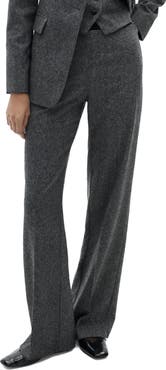 MANGO Marbled Wool-Blend Suit Pants