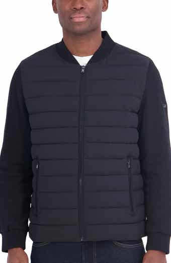 Mixed Media Water Resistant Bomber Jacket
