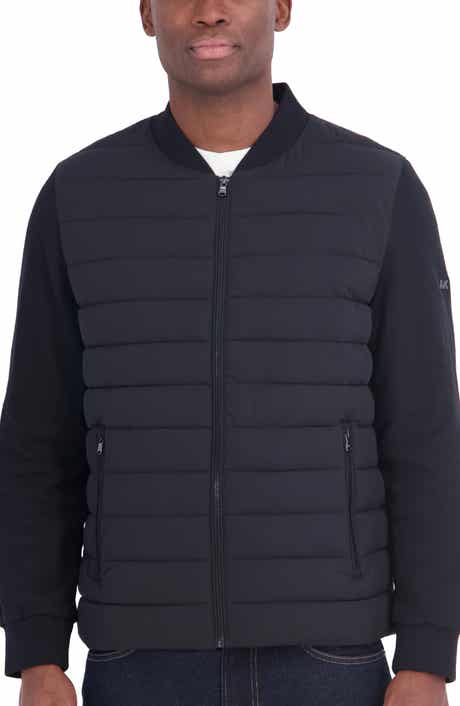 Mixed Media Water Resistant Bomber Jacket