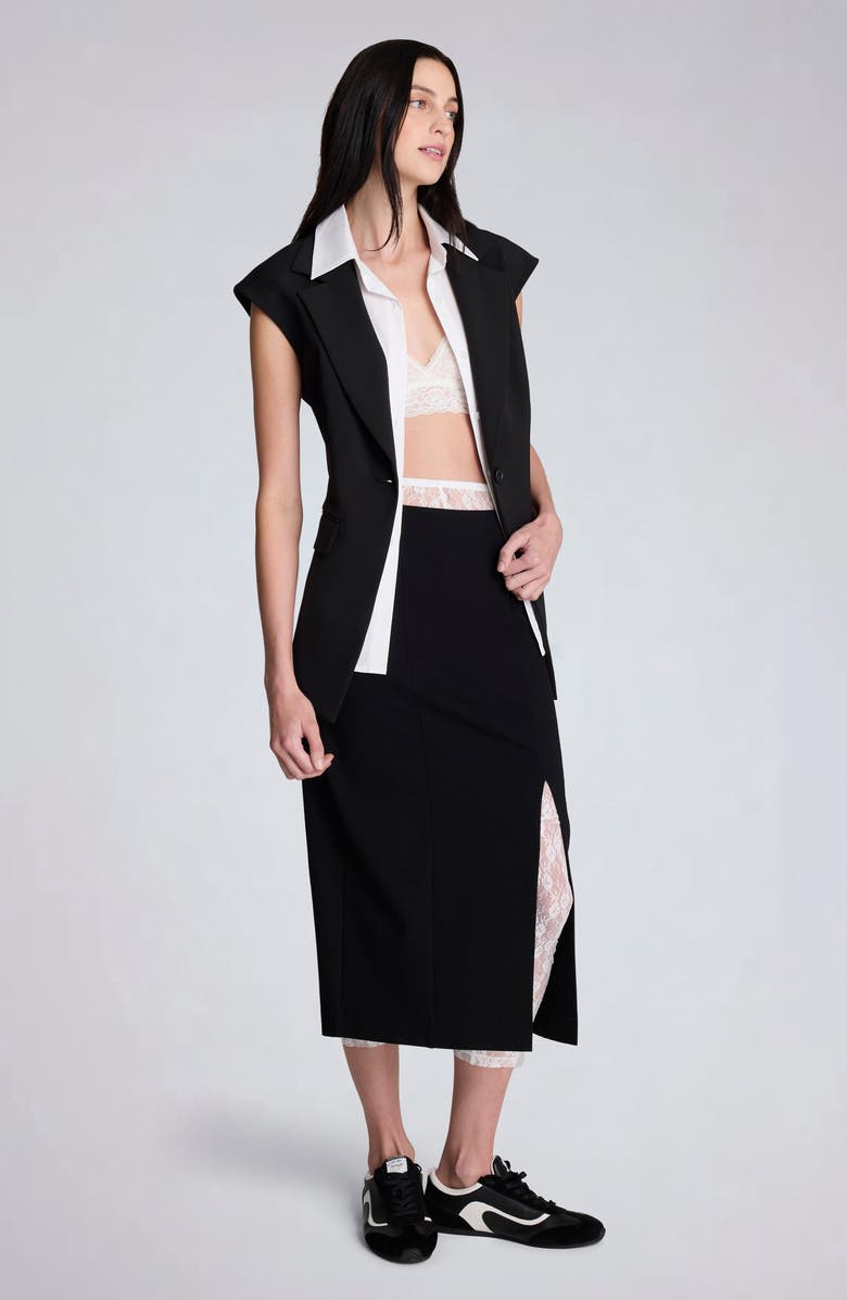 Kenneth Cole Slit Column Skirt, Alternate, color, Black