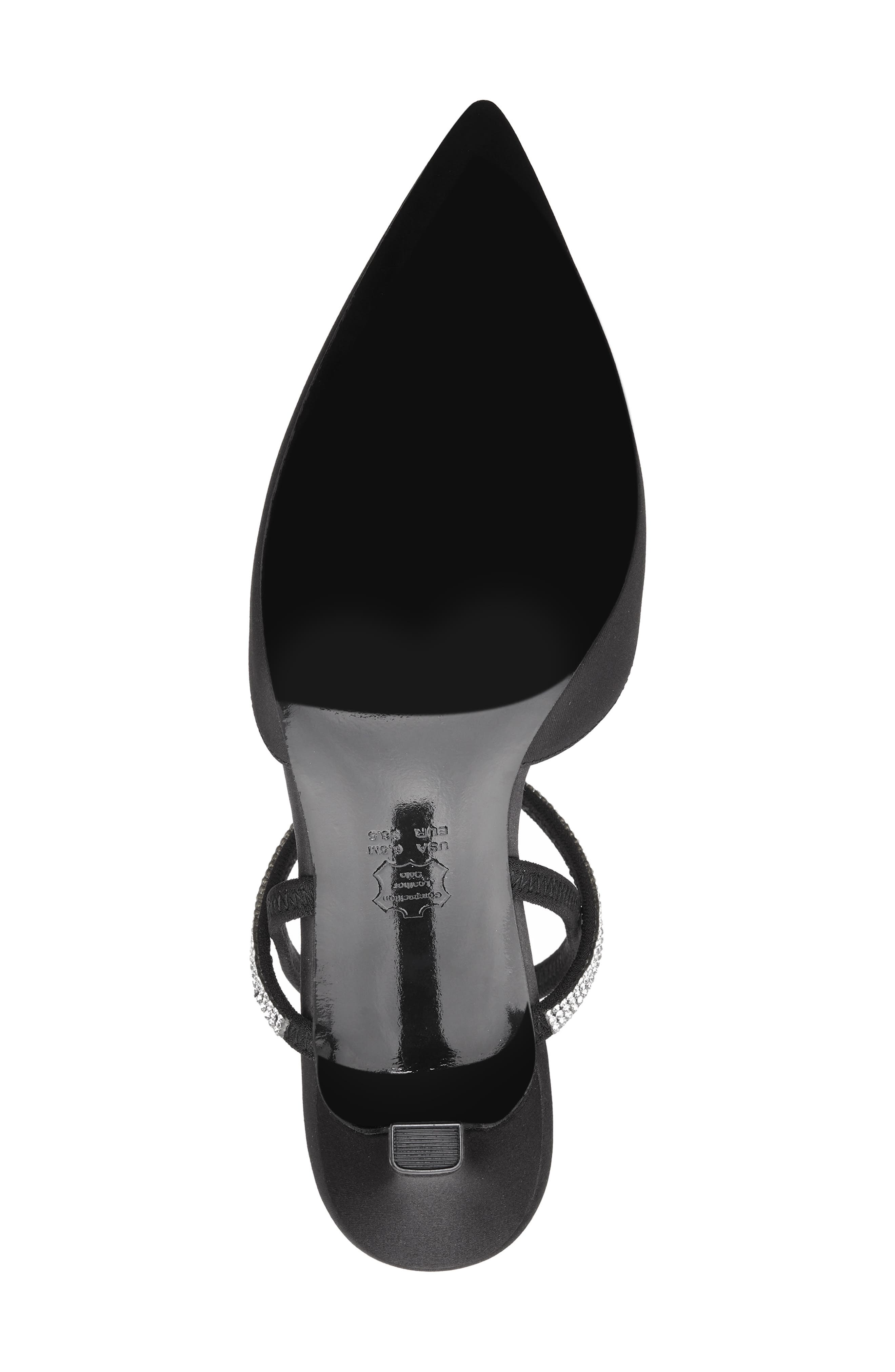 Nina Billie Slingback Pointed Toe Pump, Alternate, color, Black Luster Satin