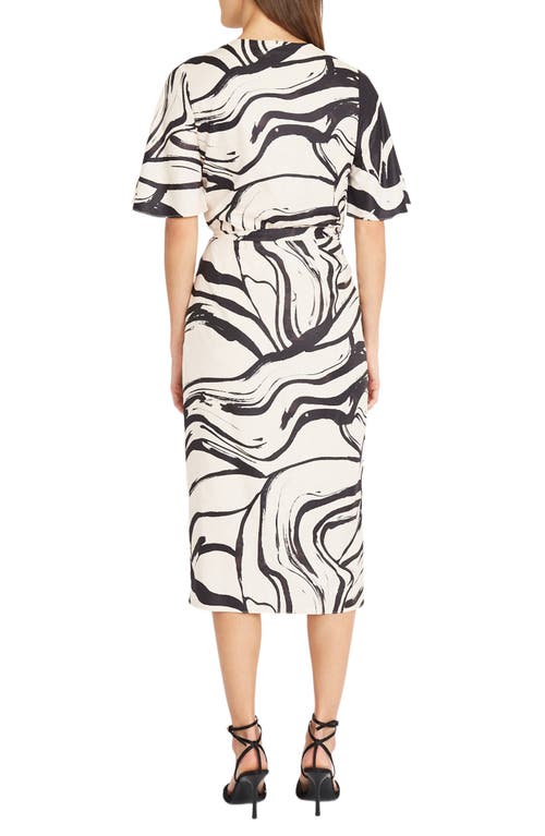 Donna Morgan Midi Dress In Black/cream