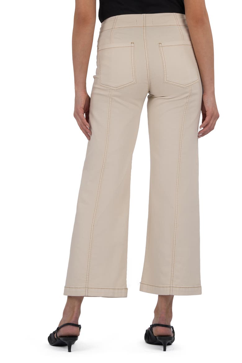 Meg Seamed High Waist Ankle Wide Leg Pants, Alternate, color, CANVAS
