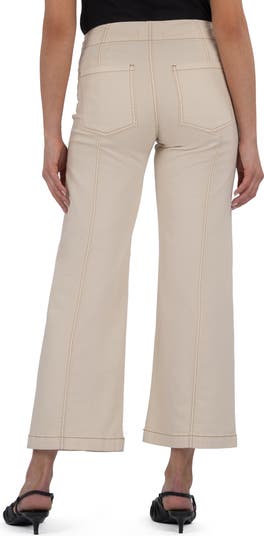 Meg Seamed High Waist Ankle Wide Leg Pants
