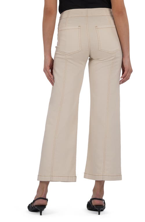 Kut From The Kloth Meg Seamed High Waist Ankle Wide Leg Pants In White